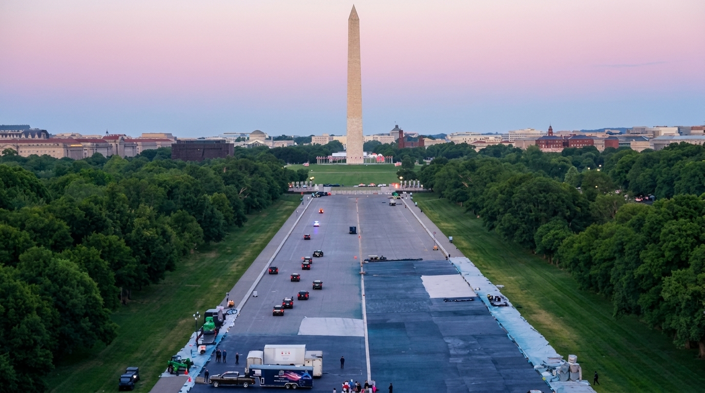 Lincoln Memorial Reflecting Pool Blue Paint